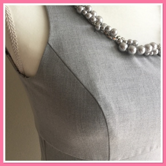 4P Donna Ricco gray dress with bling - Picture 4 of 6